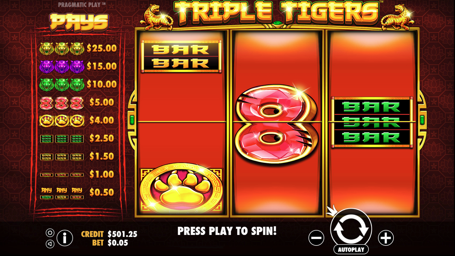 Triple Tigers - Base game 1