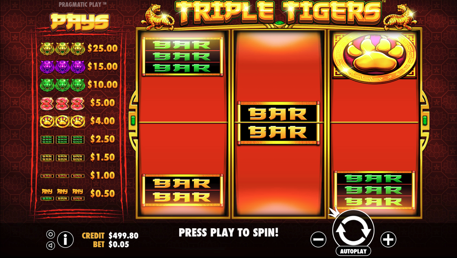Triple Tigers - Base game 5
