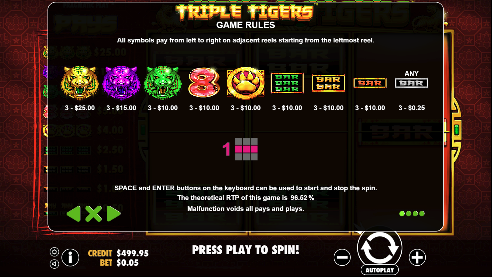 Triple Tigers - Game rules 2