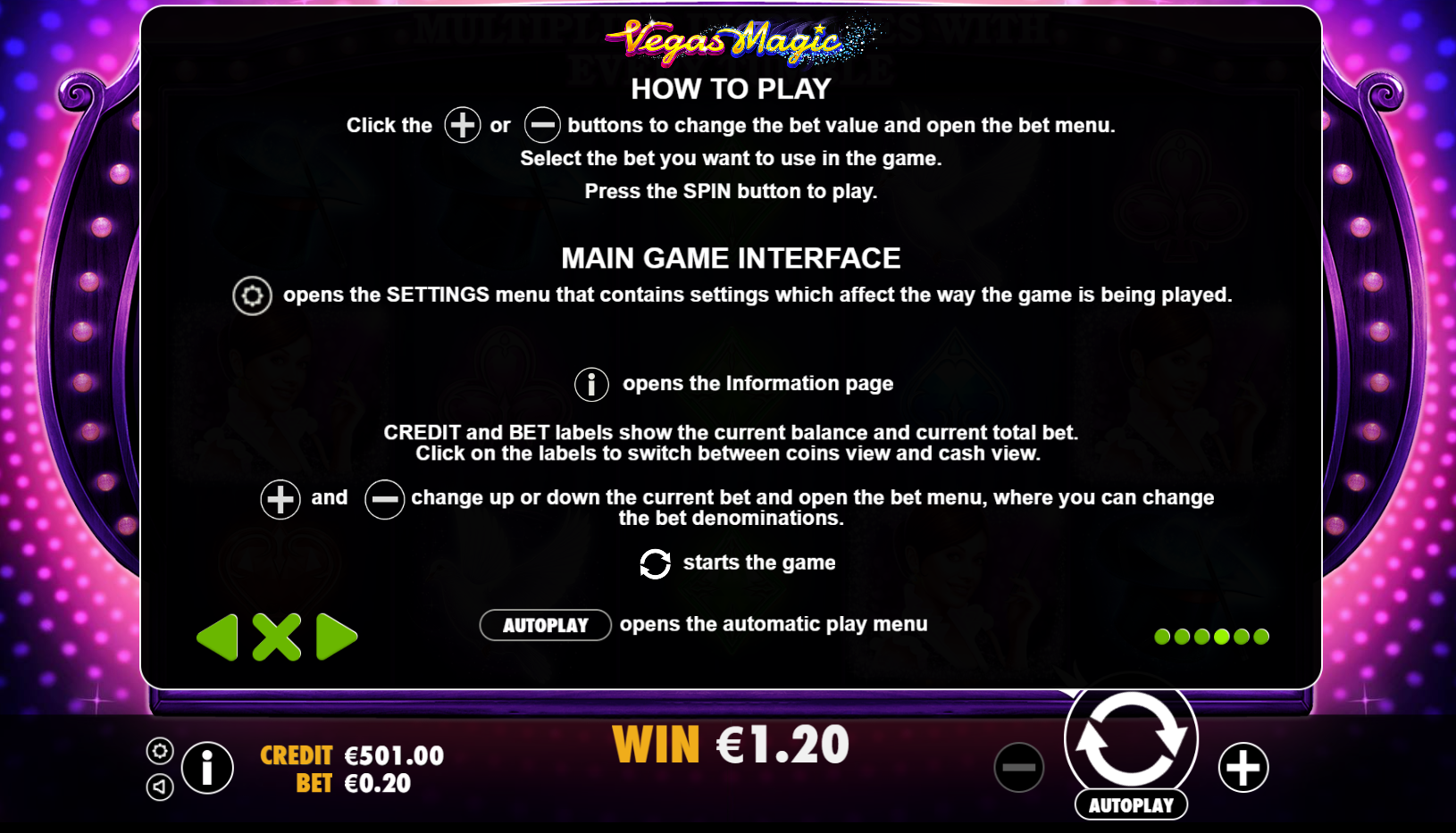 Vegas Magic - Game rules 2