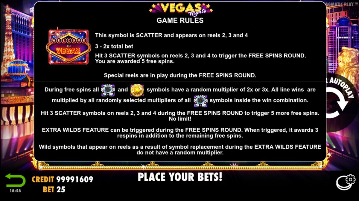 Vegas Nights - Game rules 11