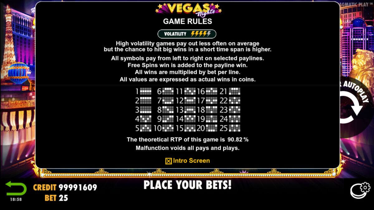 Vegas Nights - Game rules 13