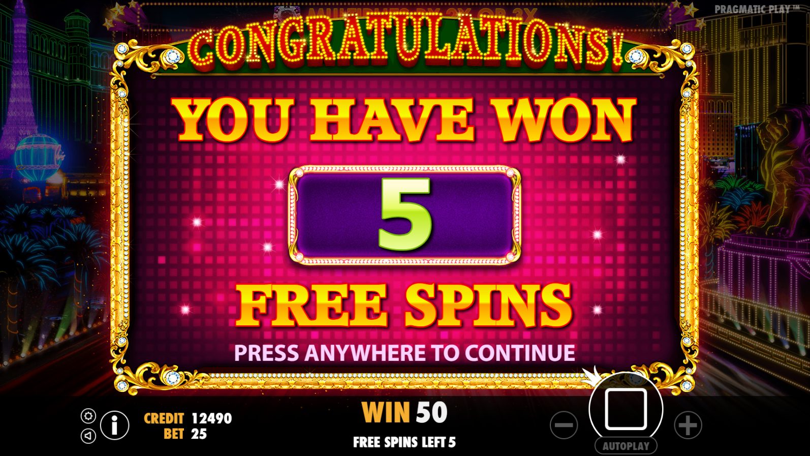 Vegas Nights - Free spins 15