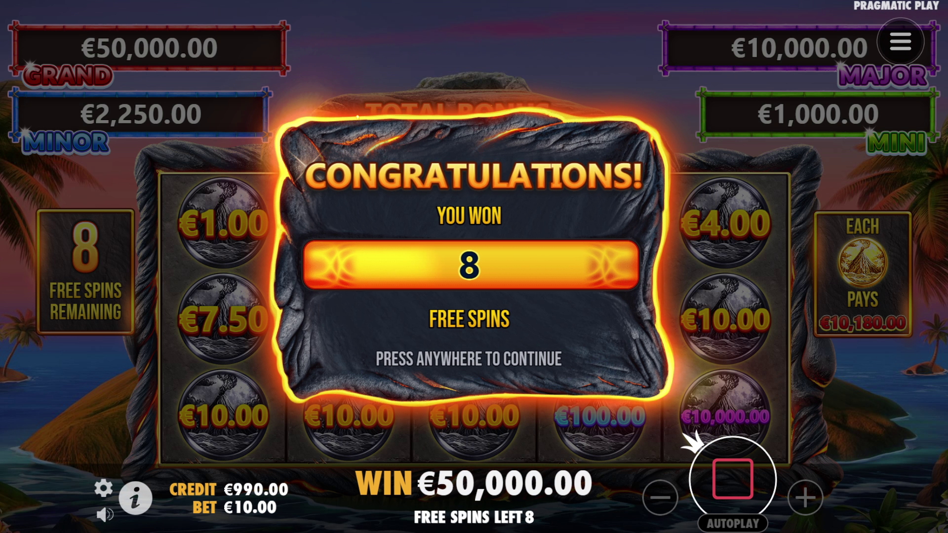 Volcano Goddess - Free spins 1