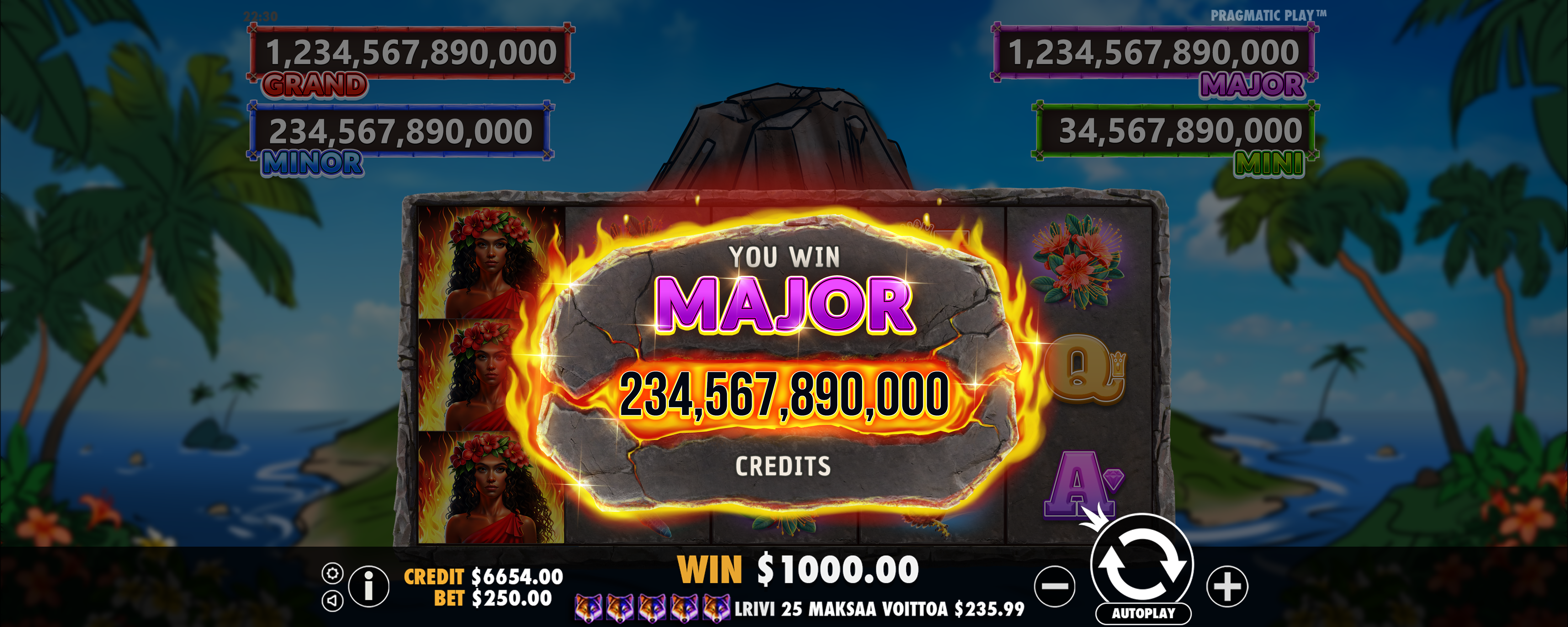 Volcano Goddess - Big win 10
