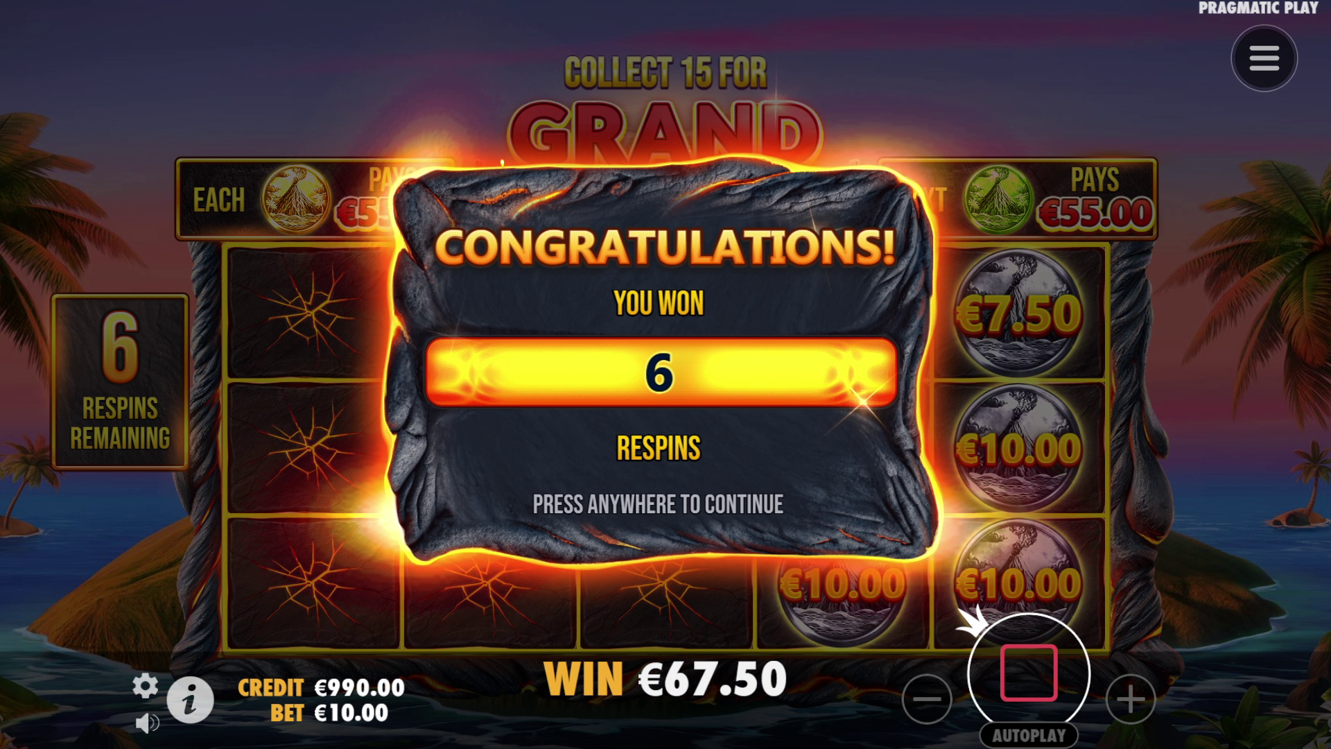 Volcano Goddess - Free spins 5