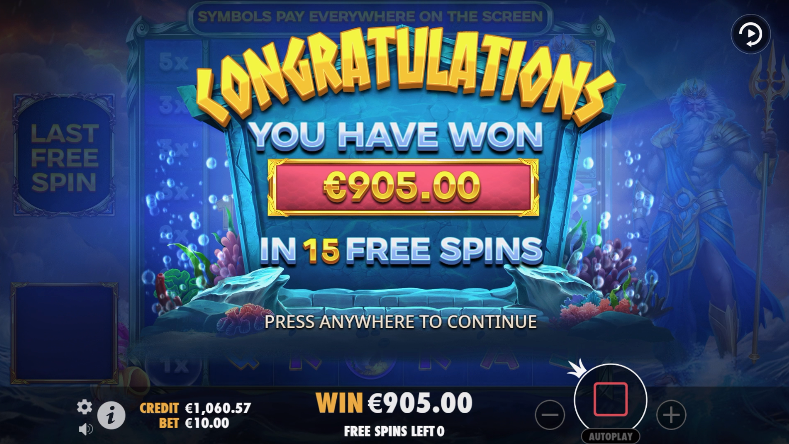 Waves of Poseidon - Free spins 2