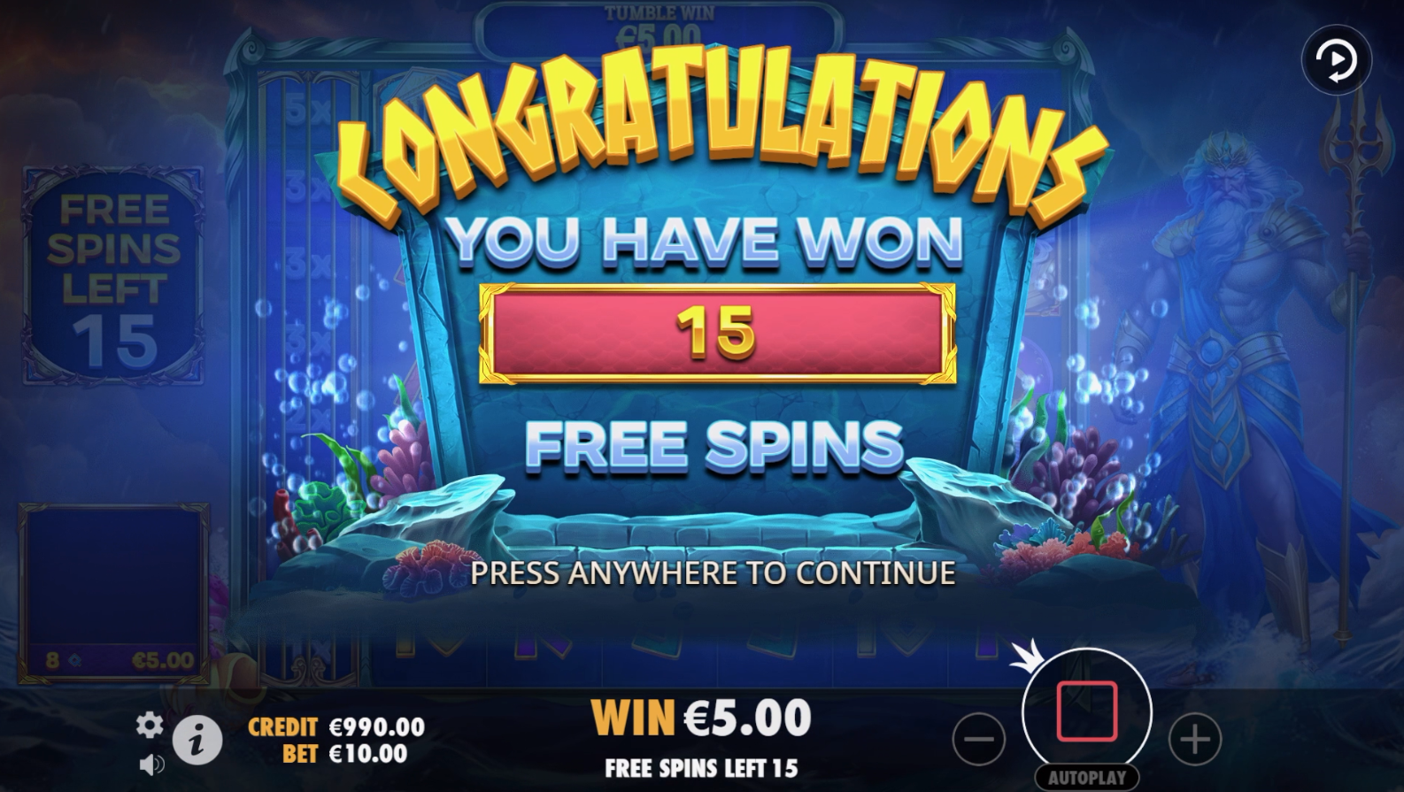 Waves of Poseidon - Free spins 1