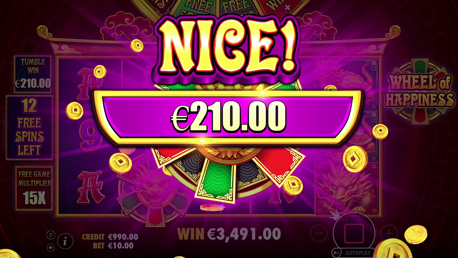 Wheel of Happiness - Big win 10