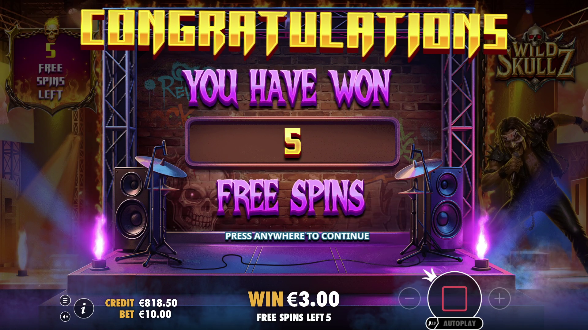 Wild Skullz - Free spins 5