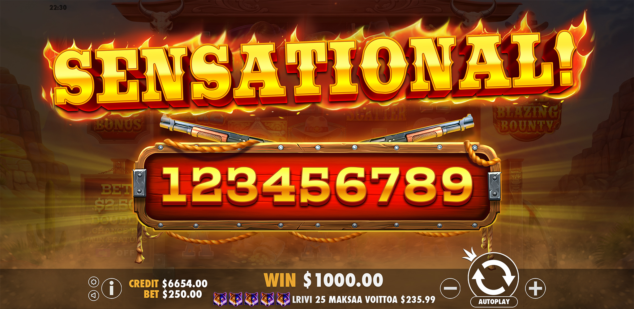 Wild West Gold Blazing Bounty - Big win 1