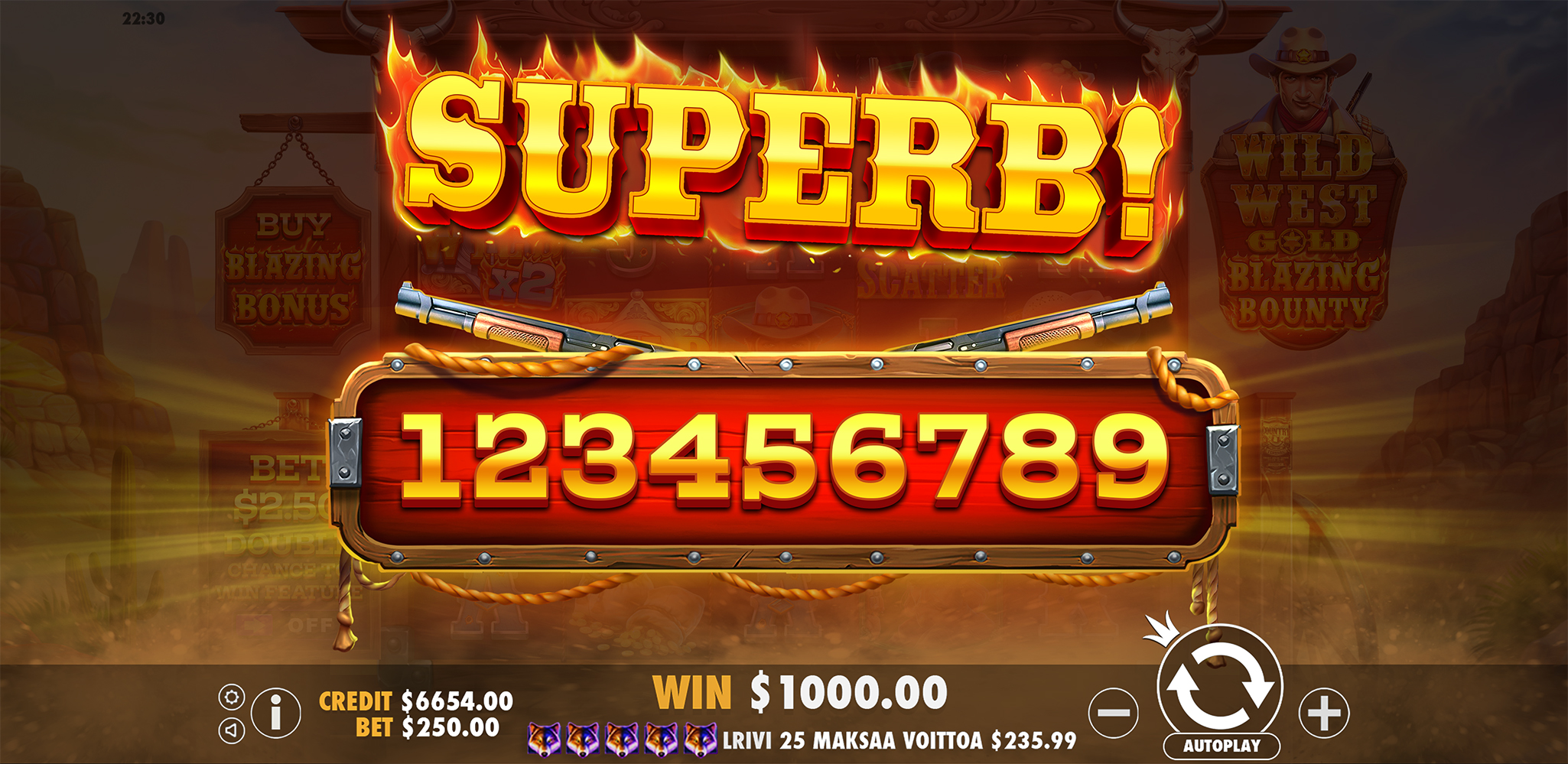 Wild West Gold Blazing Bounty - Big win 3
