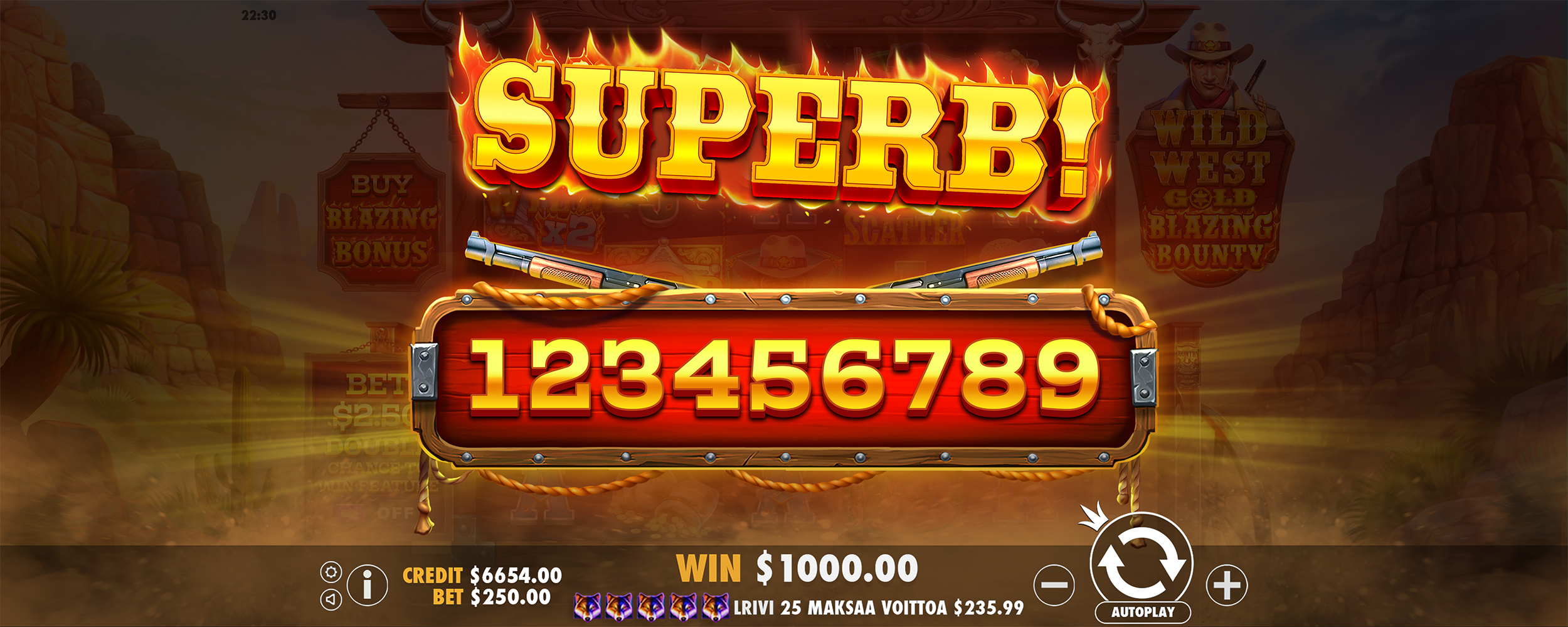 Wild West Gold Blazing Bounty - Big win 4