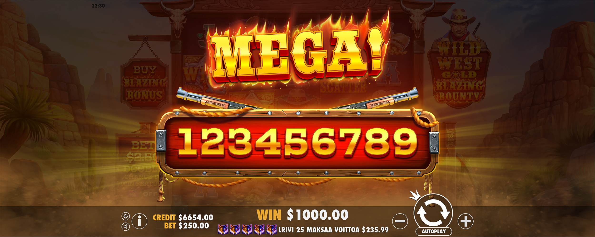Wild West Gold Blazing Bounty - Big win 6