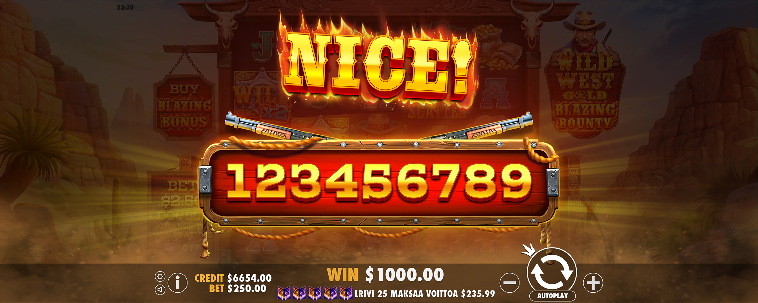 Wild West Gold Blazing Bounty - Big win 8