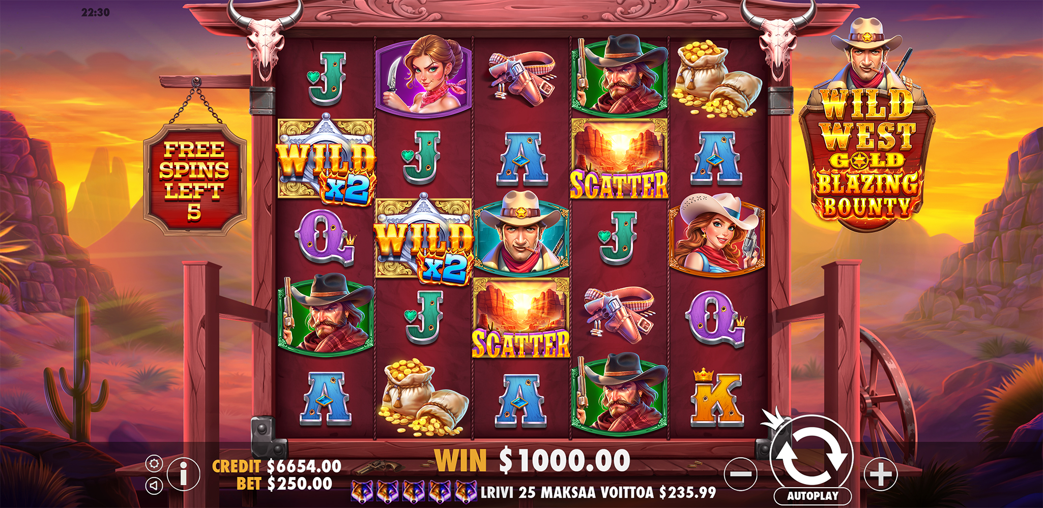Wild West Gold Blazing Bounty - Free spins 1
