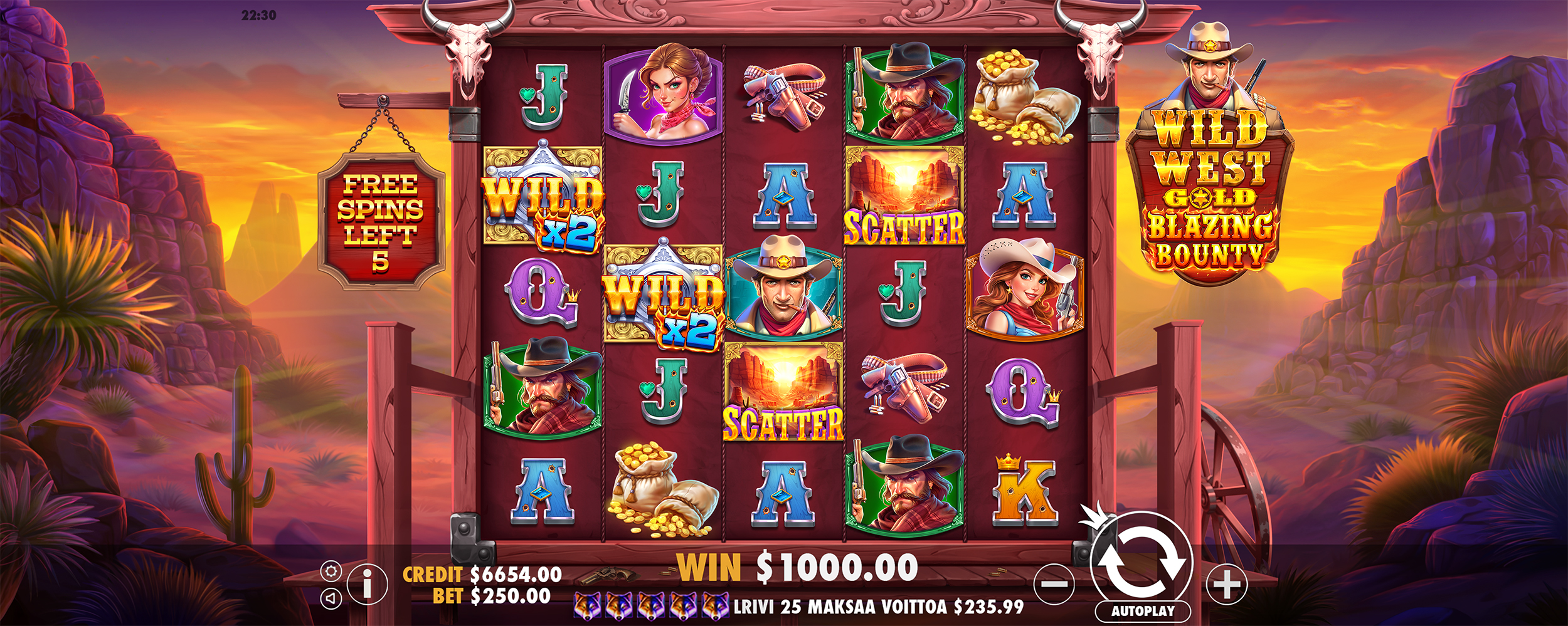 Wild West Gold Blazing Bounty - Free spins 2
