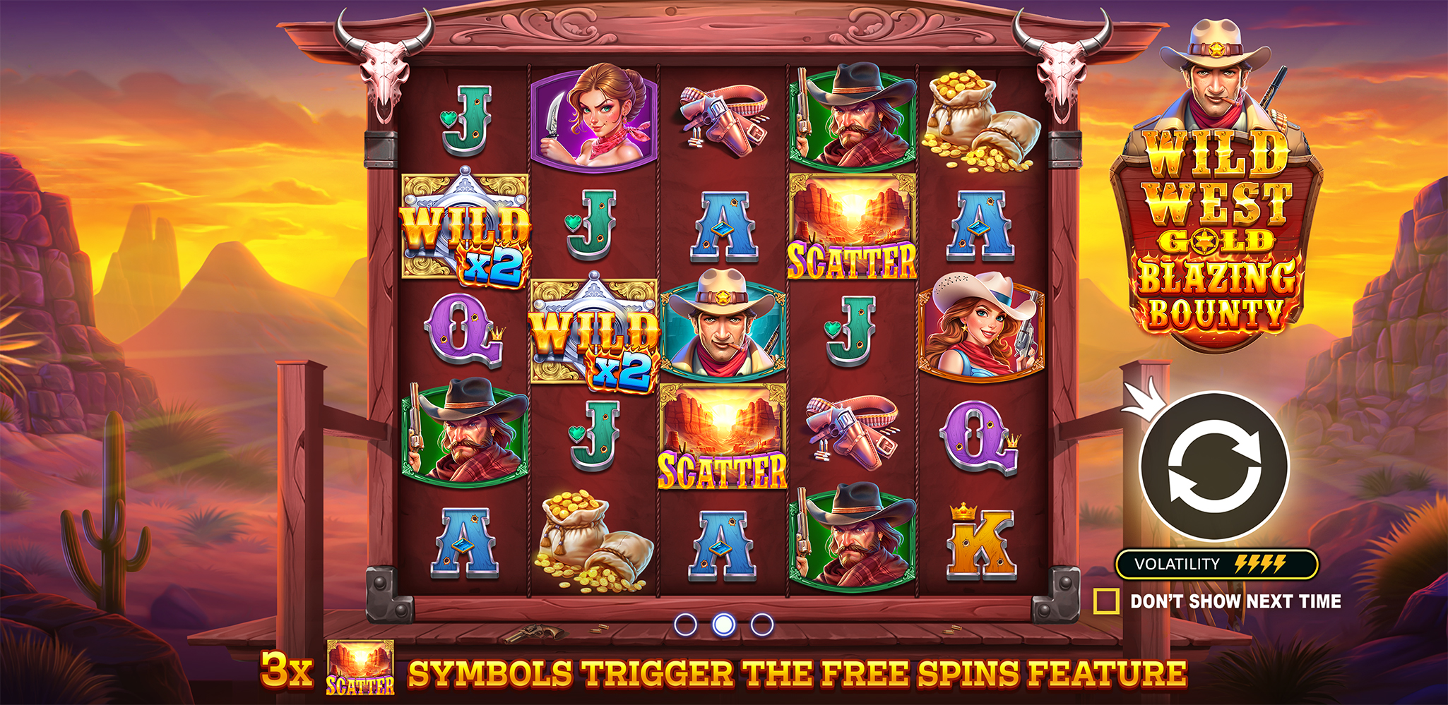 Wild West Gold Blazing Bounty - Start screen 1