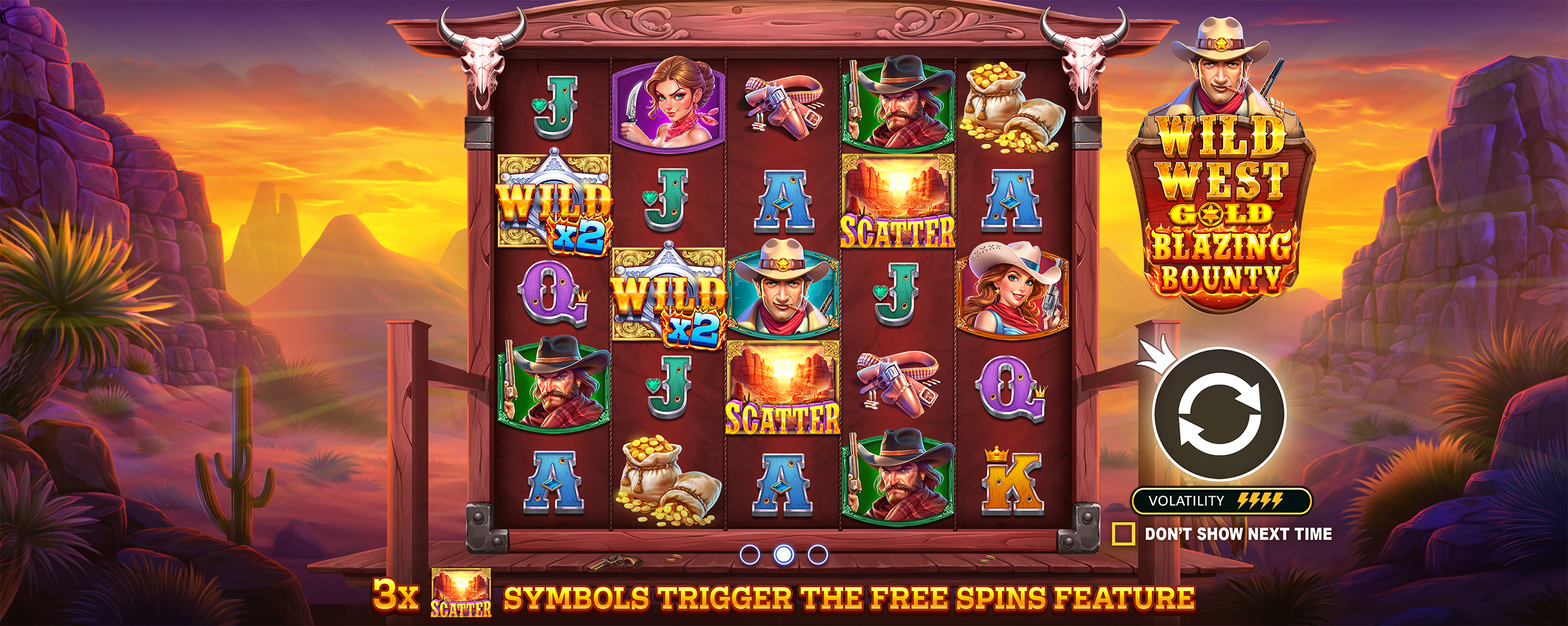 Wild West Gold Blazing Bounty - Start screen 2