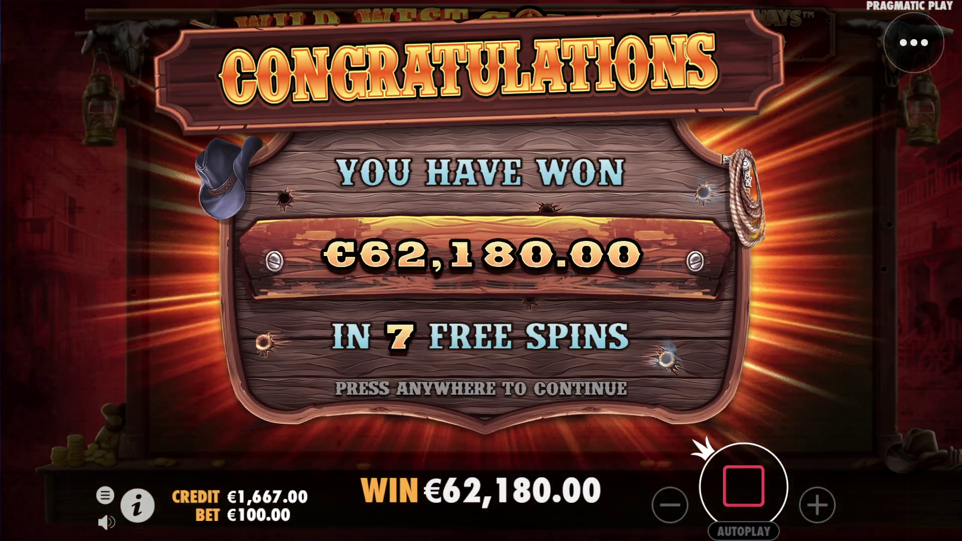 Wild West Gold Megaways - Free spins
