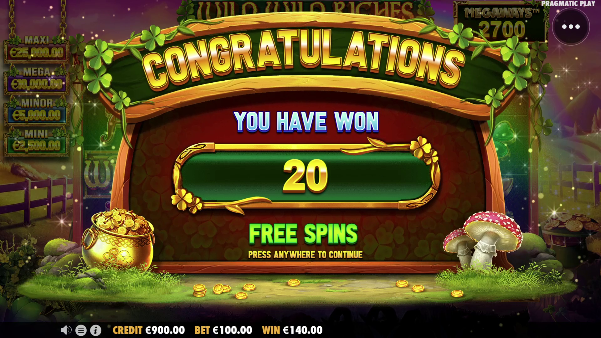 Wild Wild Riches Megaways - Free spins 2