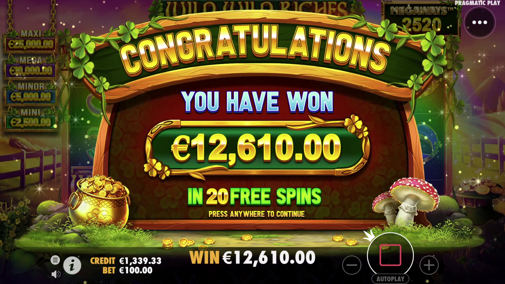 Wild Wild Riches Megaways - Free spins 3