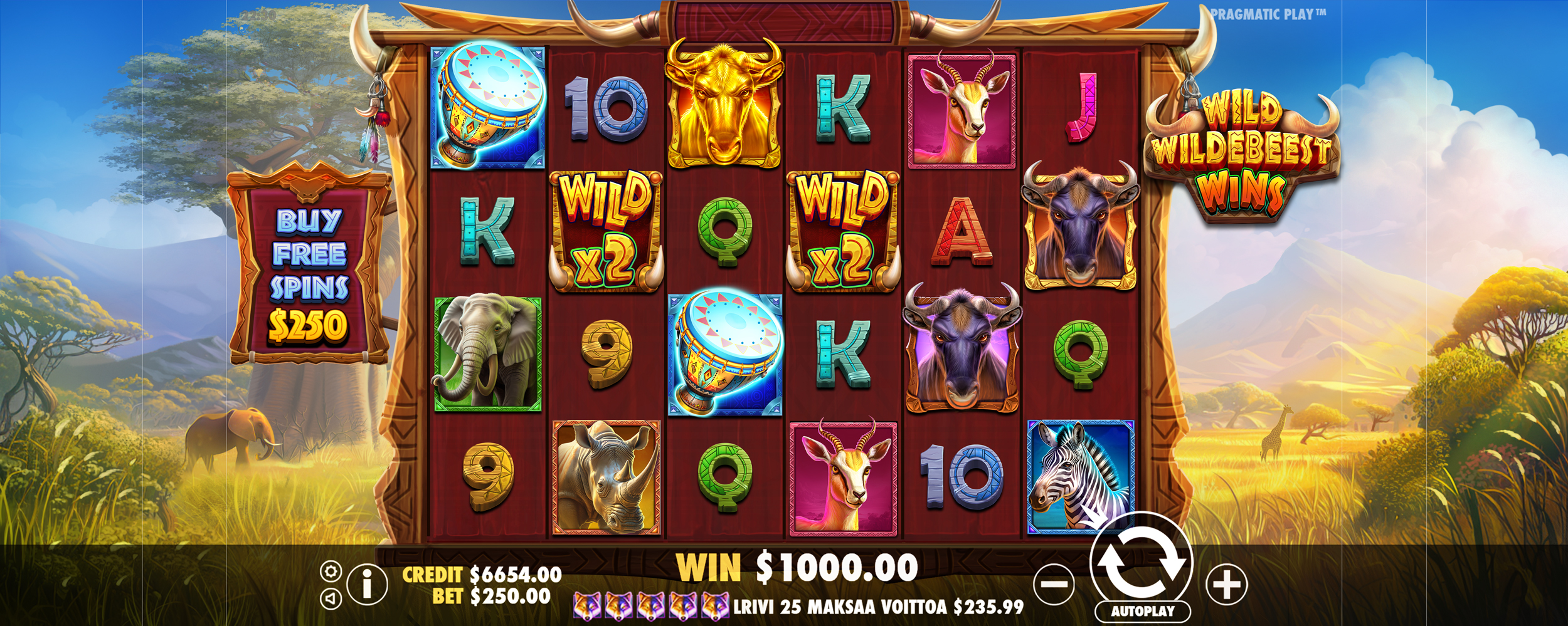 Wild Wildebeest Wins - Base game 2