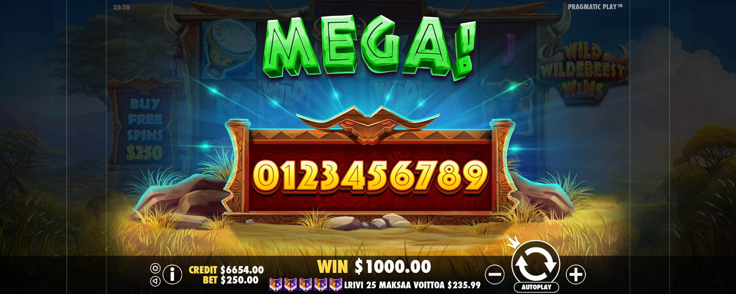 Wild Wildebeest Wins - Big win 1