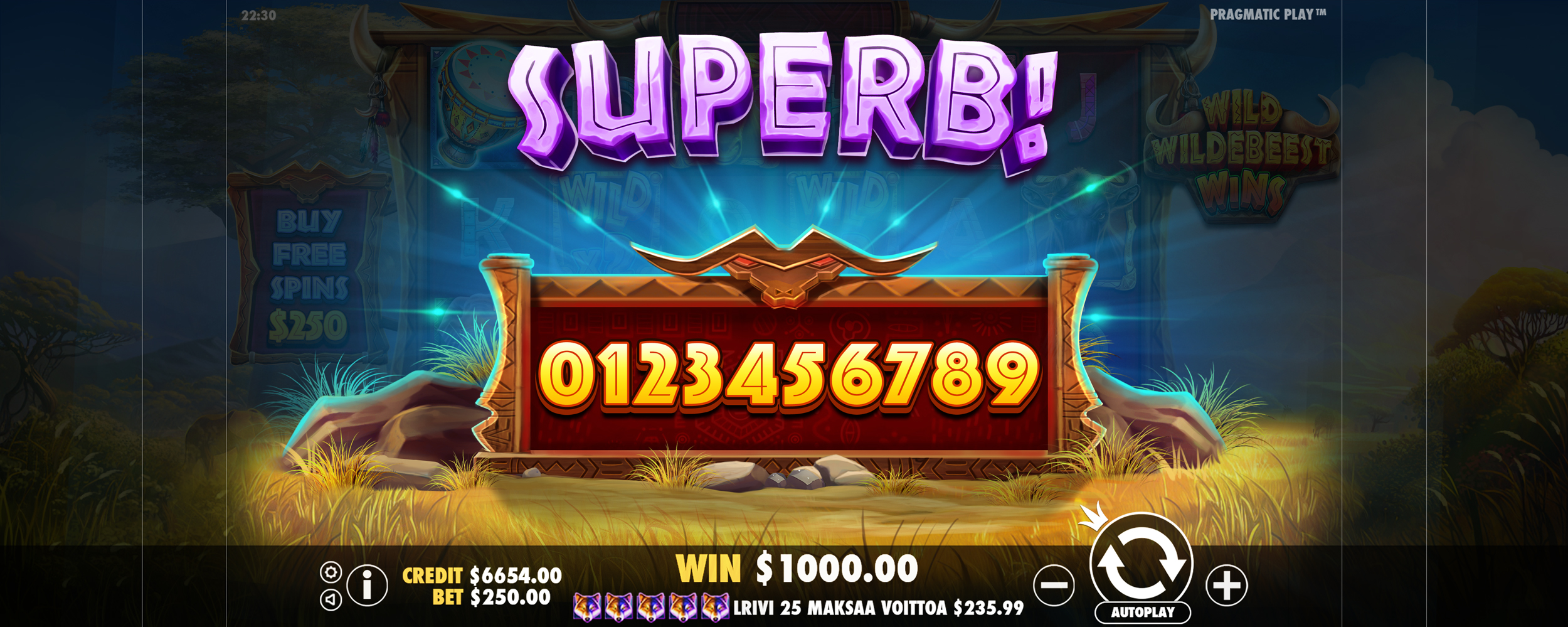 Wild Wildebeest Wins - Big win 5