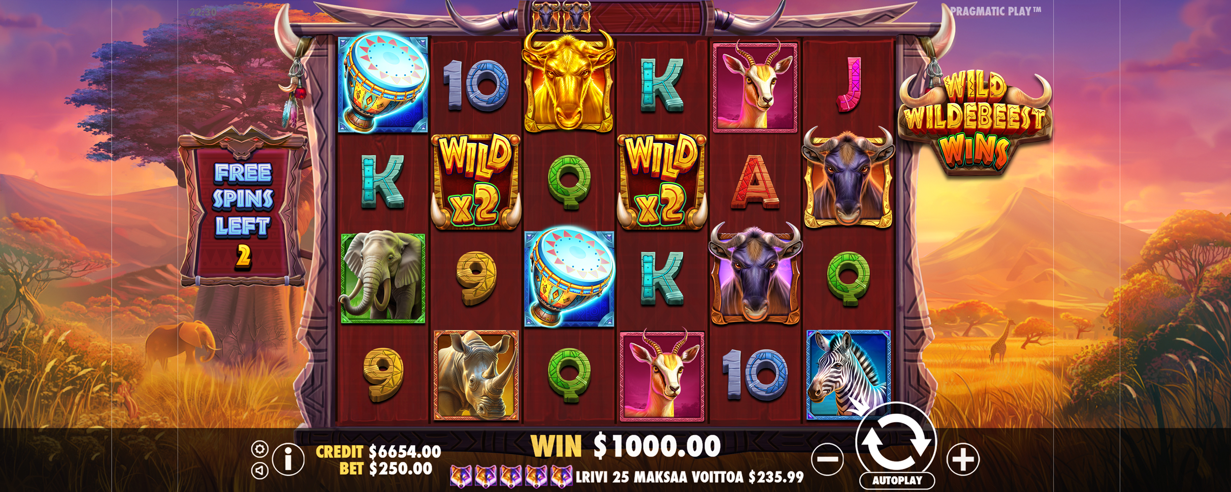 Wild Wildebeest Wins - Free spins 3