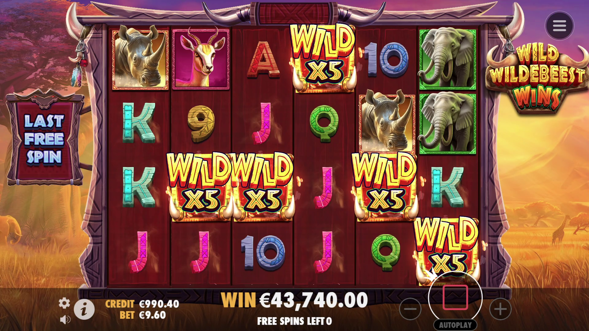 Wild Wildebeest Wins - Big win 10