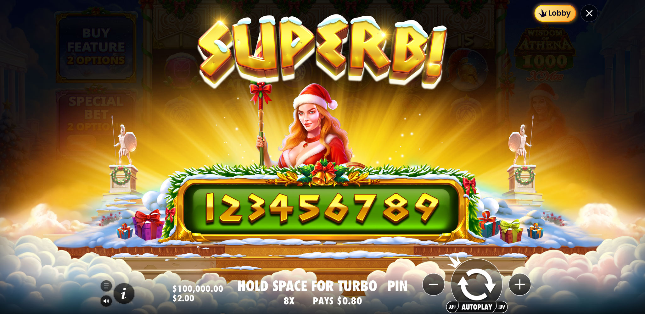 Wisdom of Athena 1000 Xmas - Big win 7