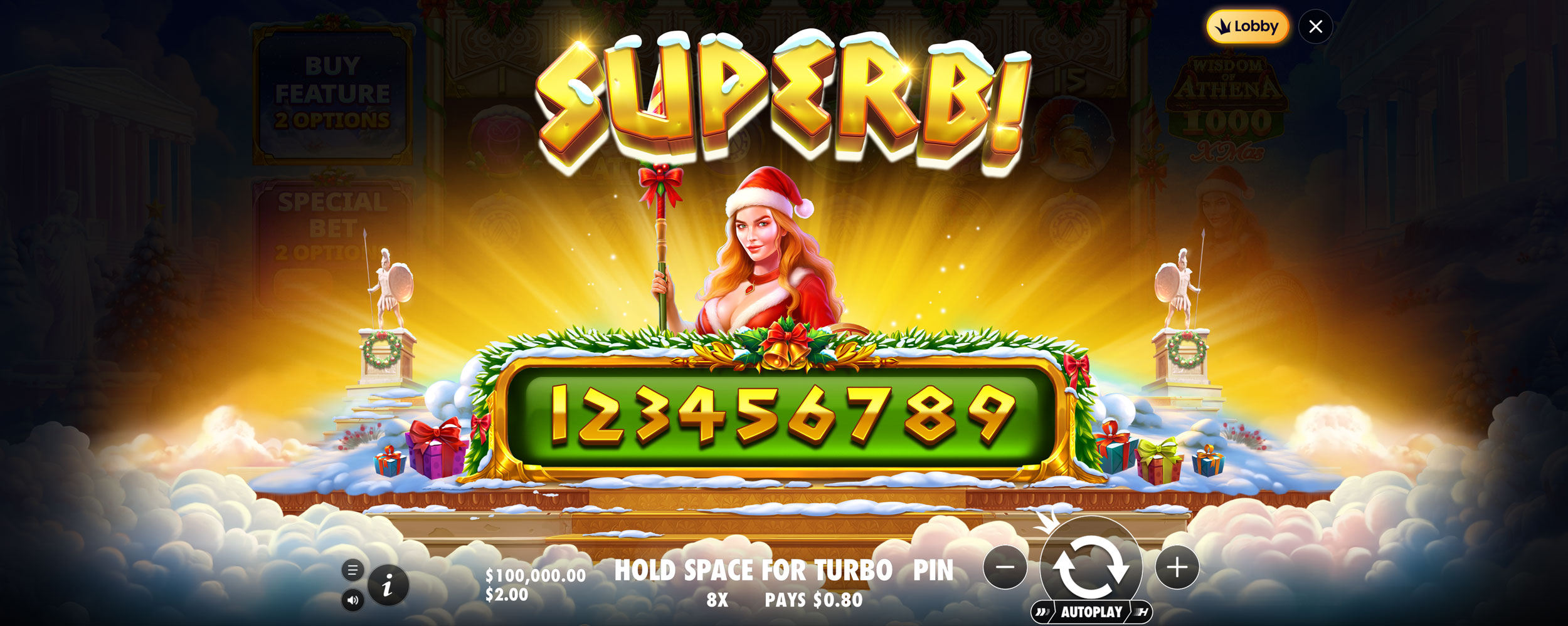 Wisdom of Athena 1000 Xmas - Big win 8
