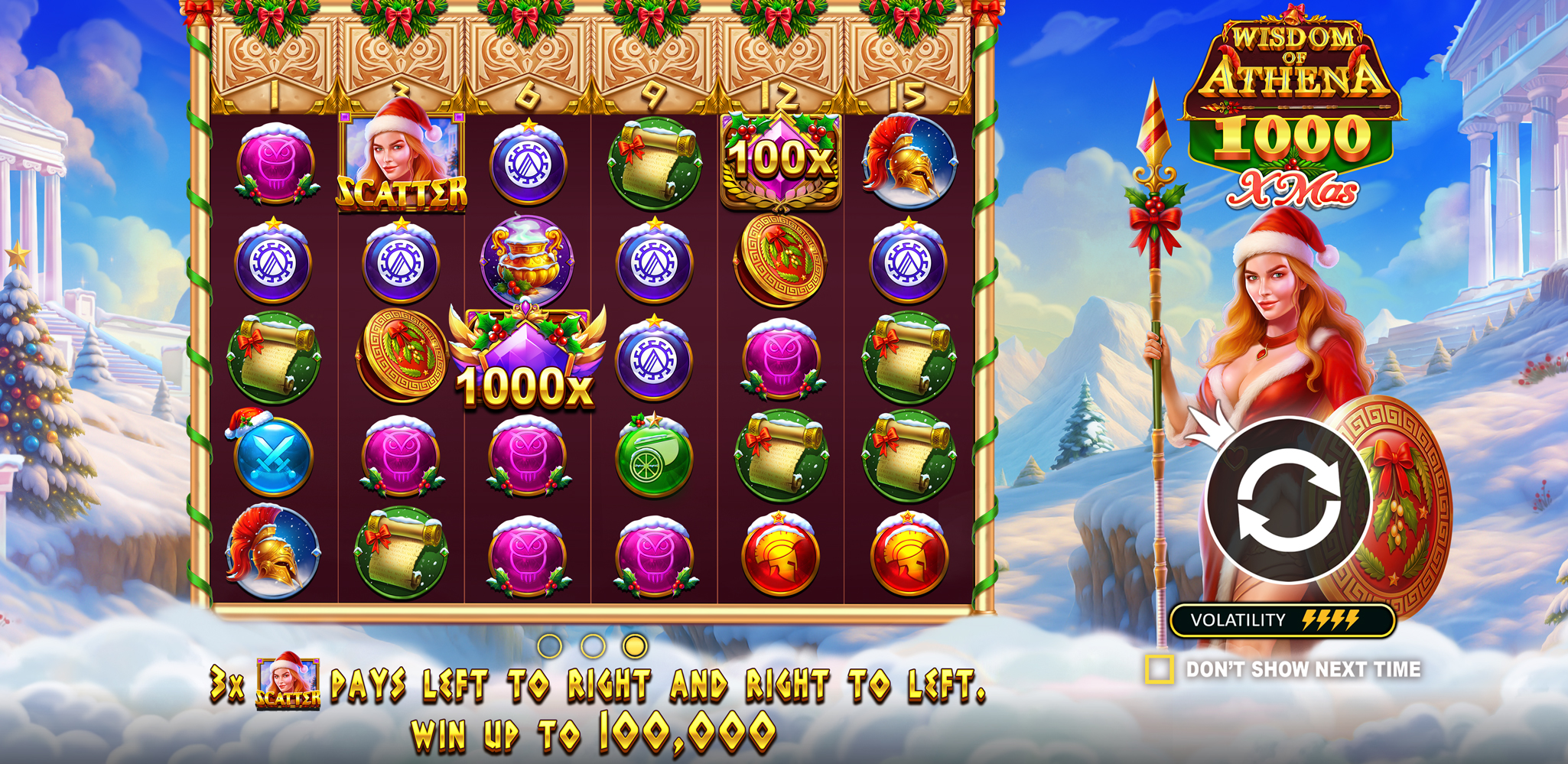 Wisdom of Athena 1000 Xmas - Start screen 1
