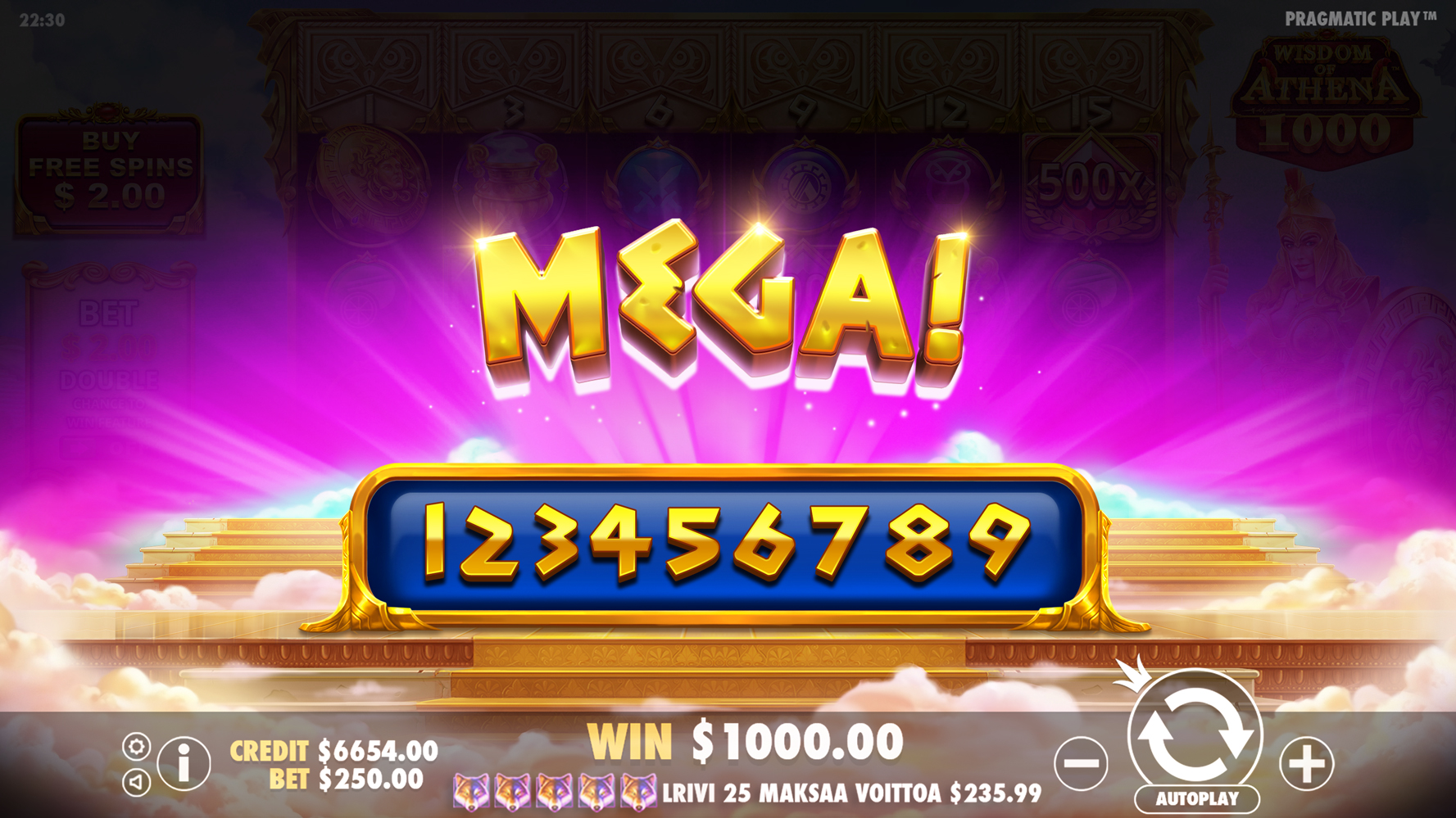 Wisdom of Athena 1000 - Big win 1