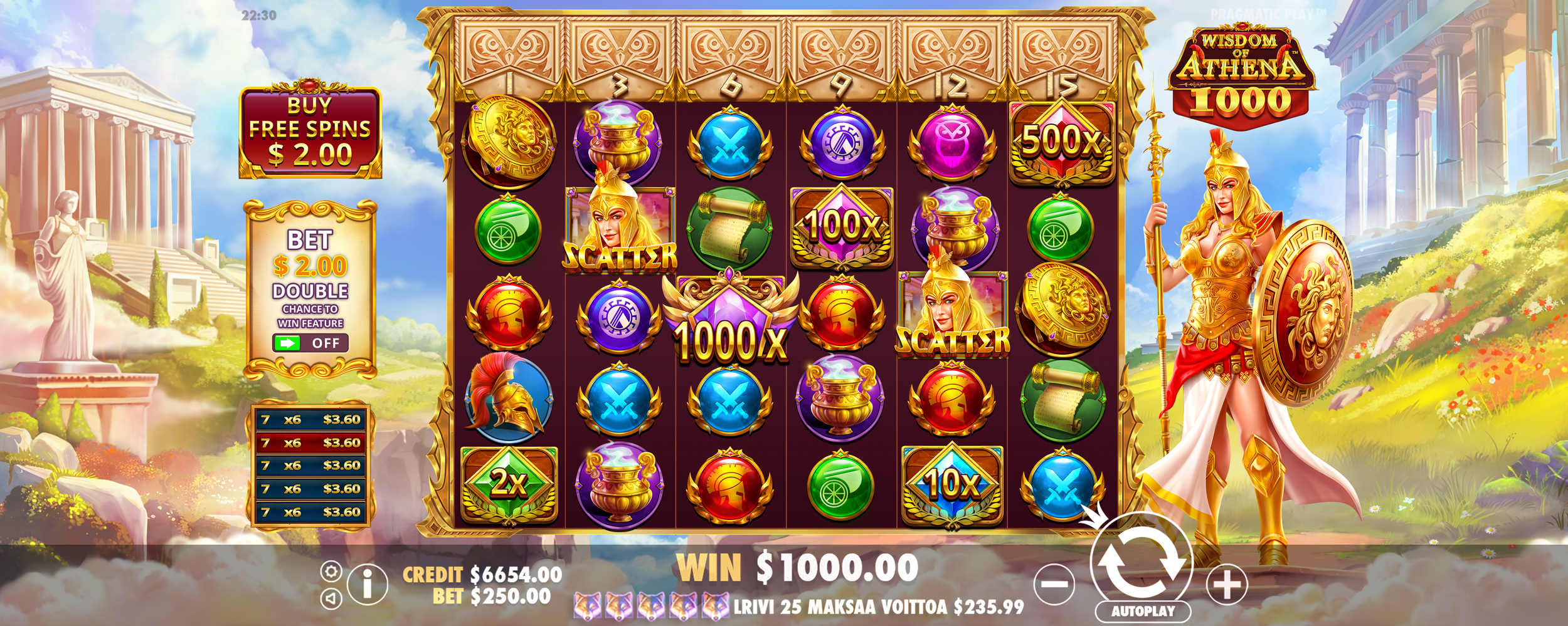 Wisdom of Athena 1000 - Free spins