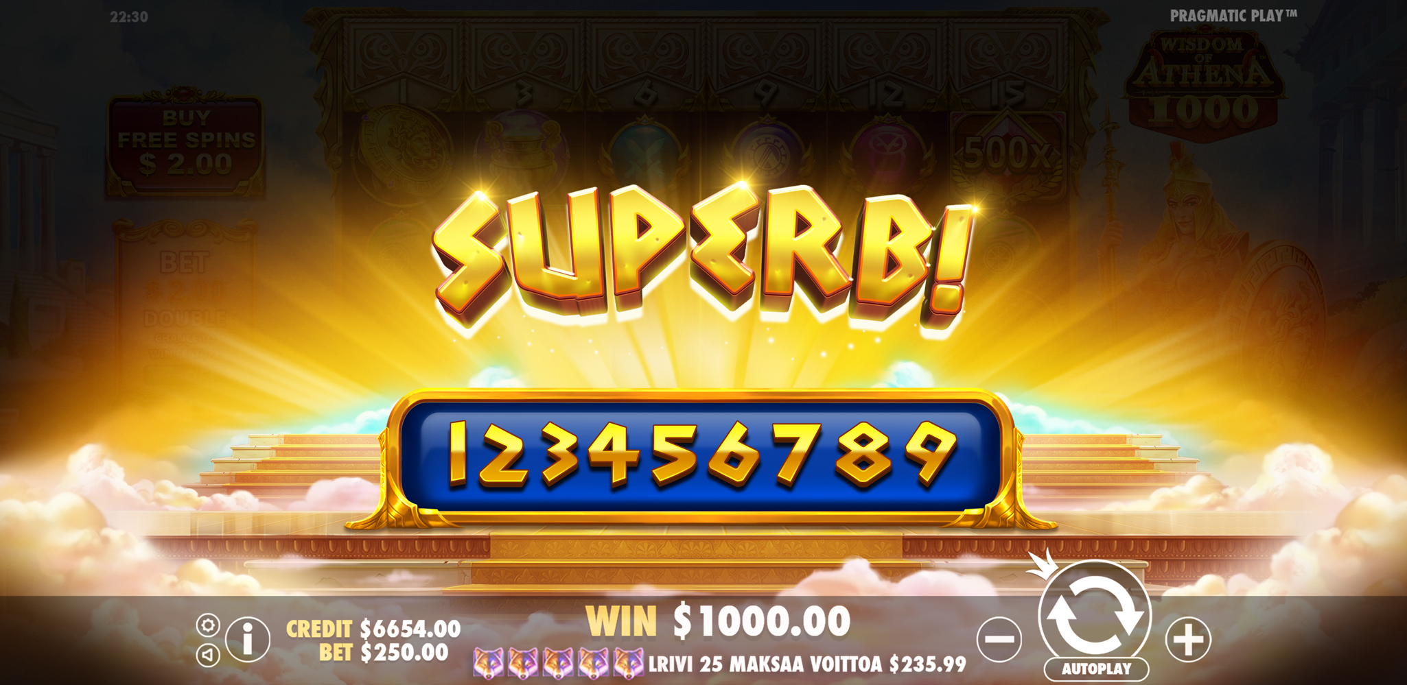 Wisdom of Athena 1000 - Big win 4