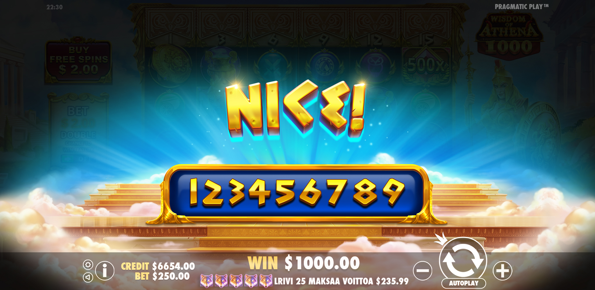 Wisdom of Athena 1000 - Big win 5