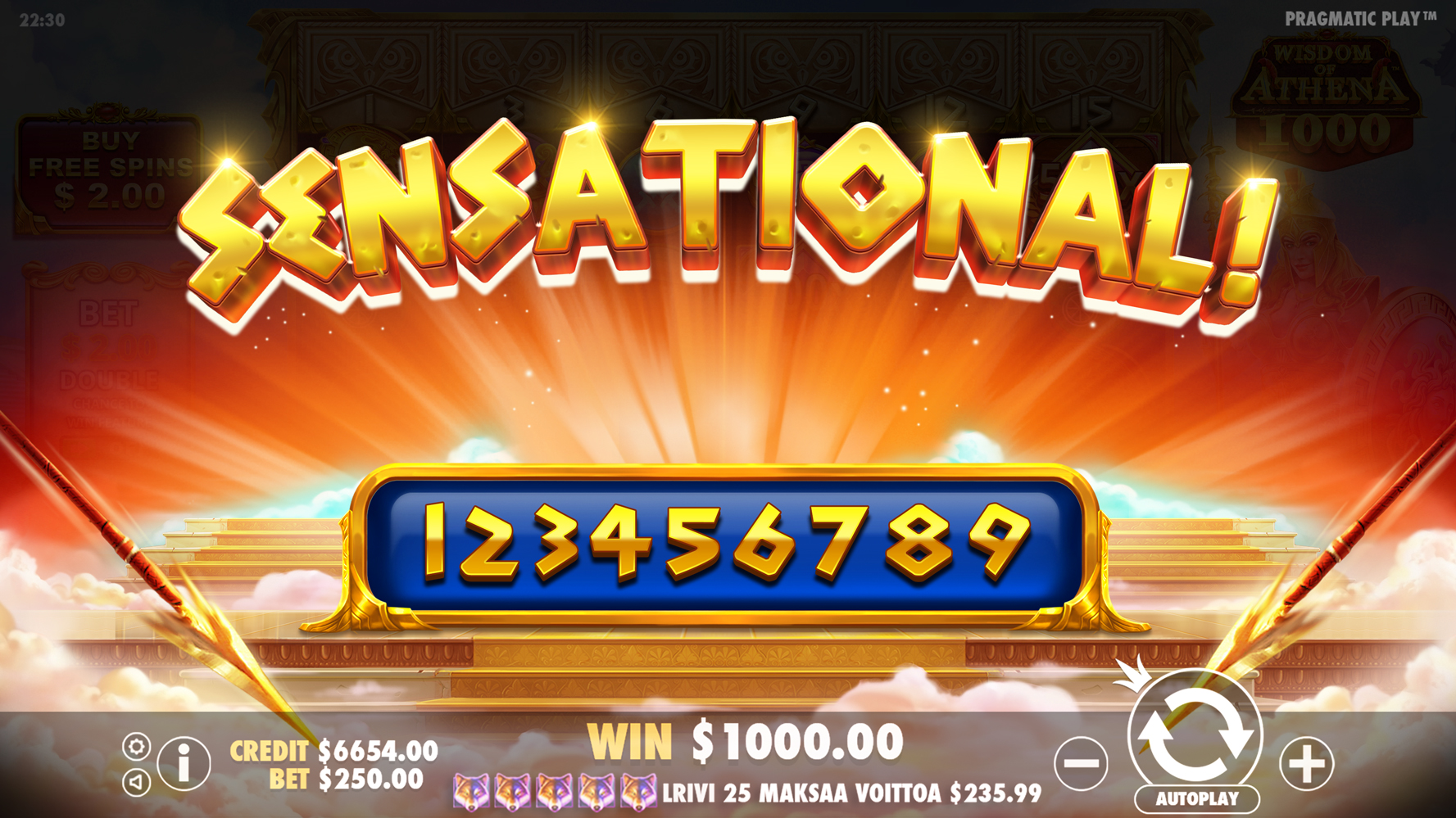 Wisdom of Athena 1000 - Big win 7