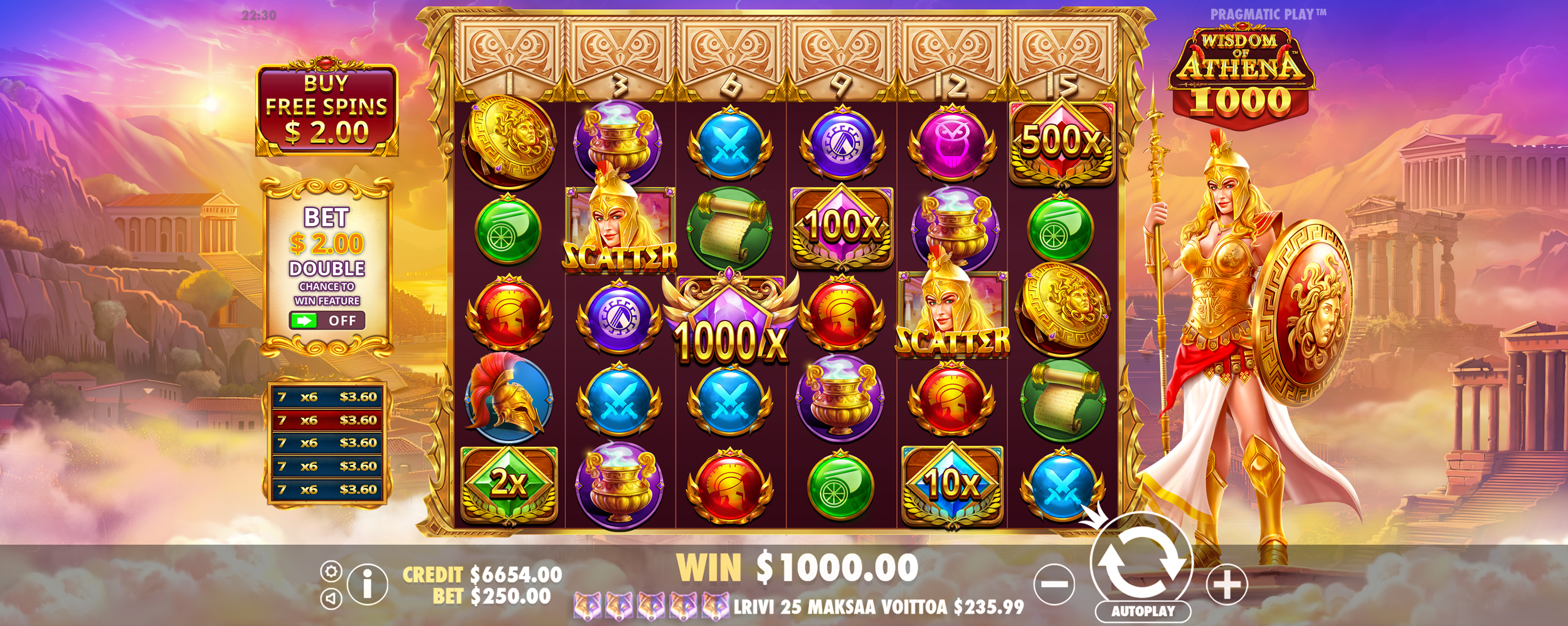 Wisdom of Athena 1000 - Big win 9