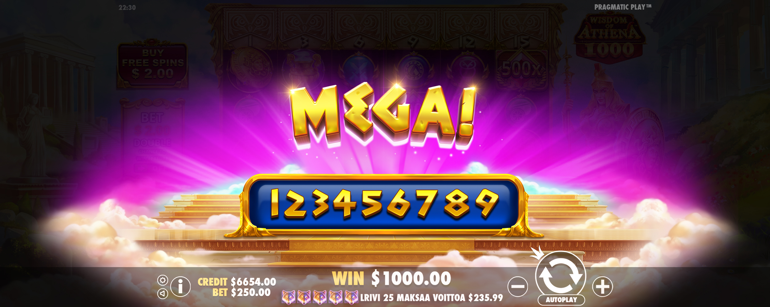 Wisdom of Athena 1000 - Big win 10
