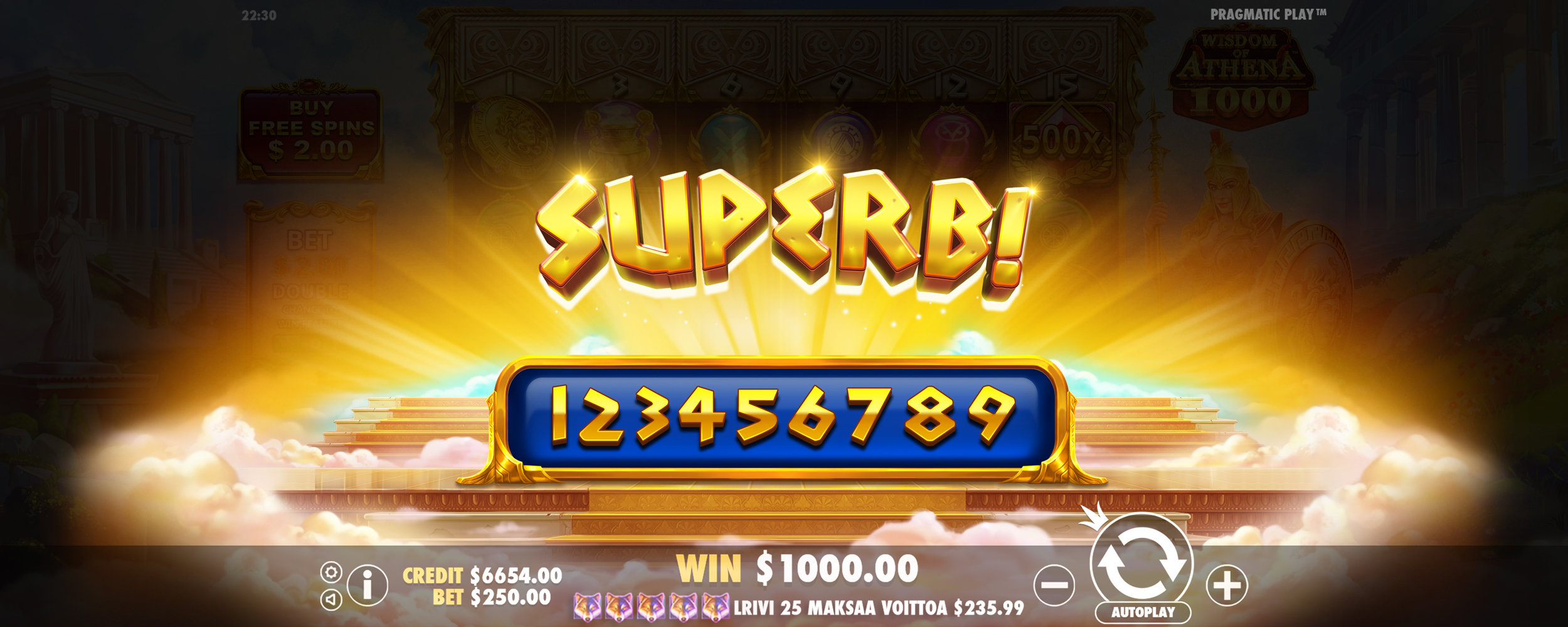 Wisdom of Athena 1000 - Big win 11