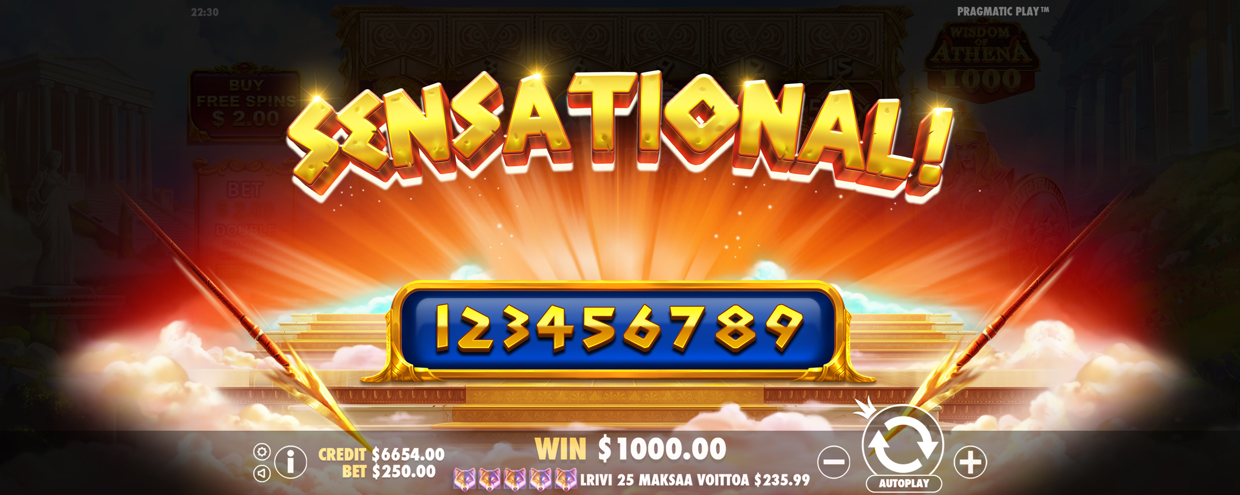 Wisdom of Athena 1000 - Big win 17