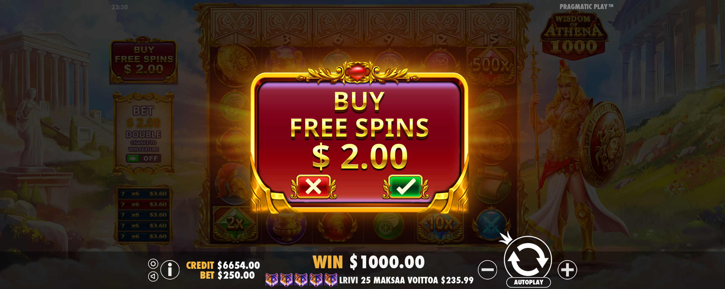 Wisdom of Athena 1000 - Buy bonus 5