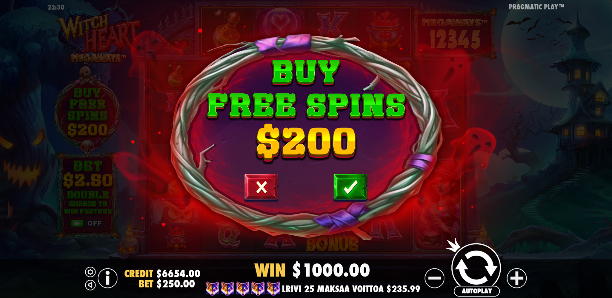 Witch Heart Megaways - Free spins 1
