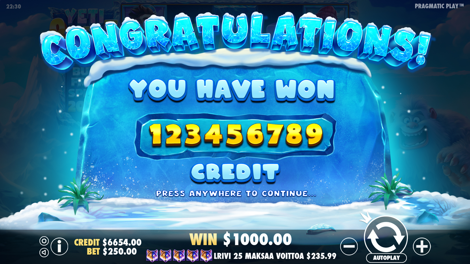 Yeti Quest - Big win 4