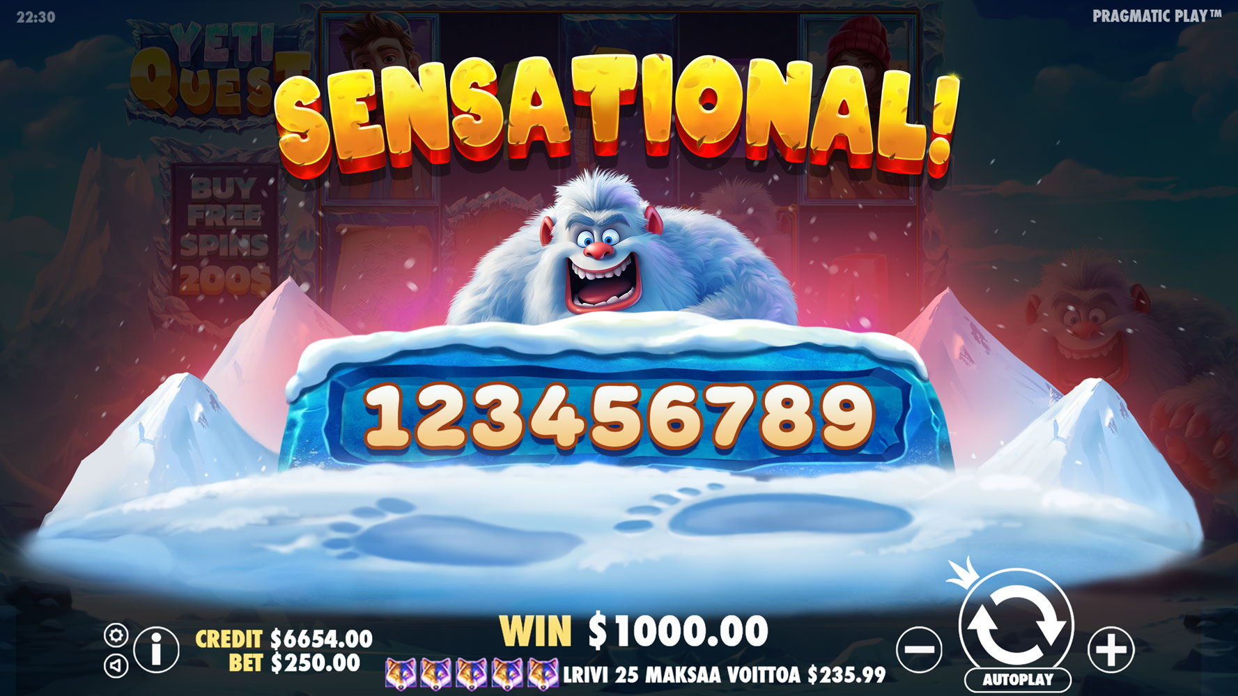 Yeti Quest - Big win 8