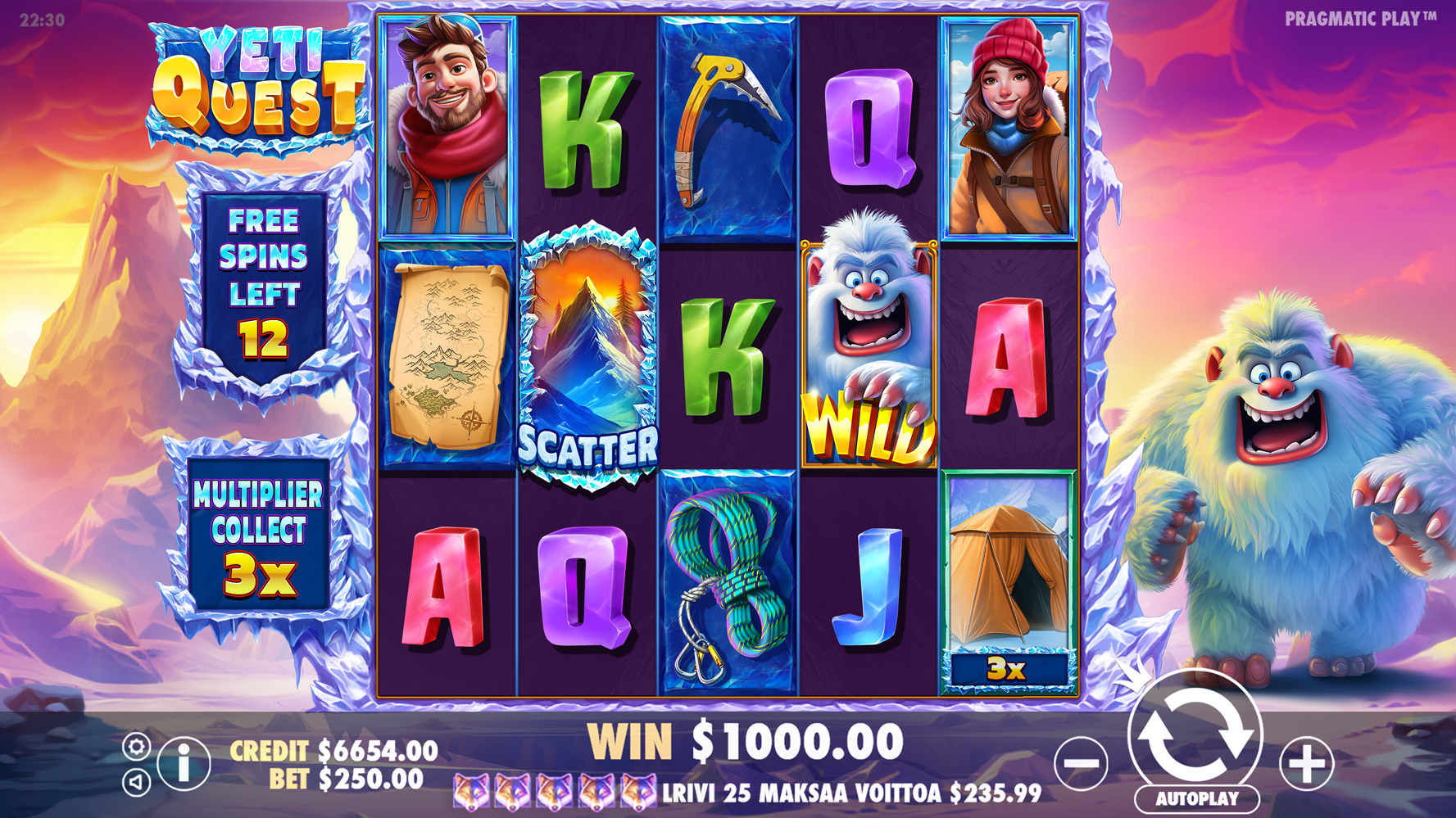 Yeti Quest - Free spins 5