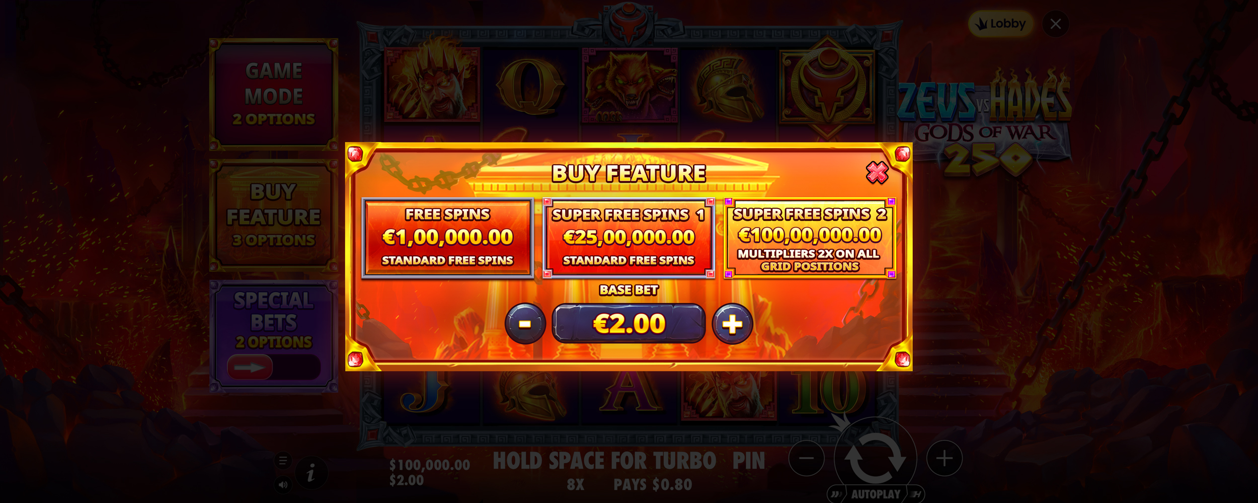 Zeus vs Hades - Gods of War 250 - Buy bonus 1