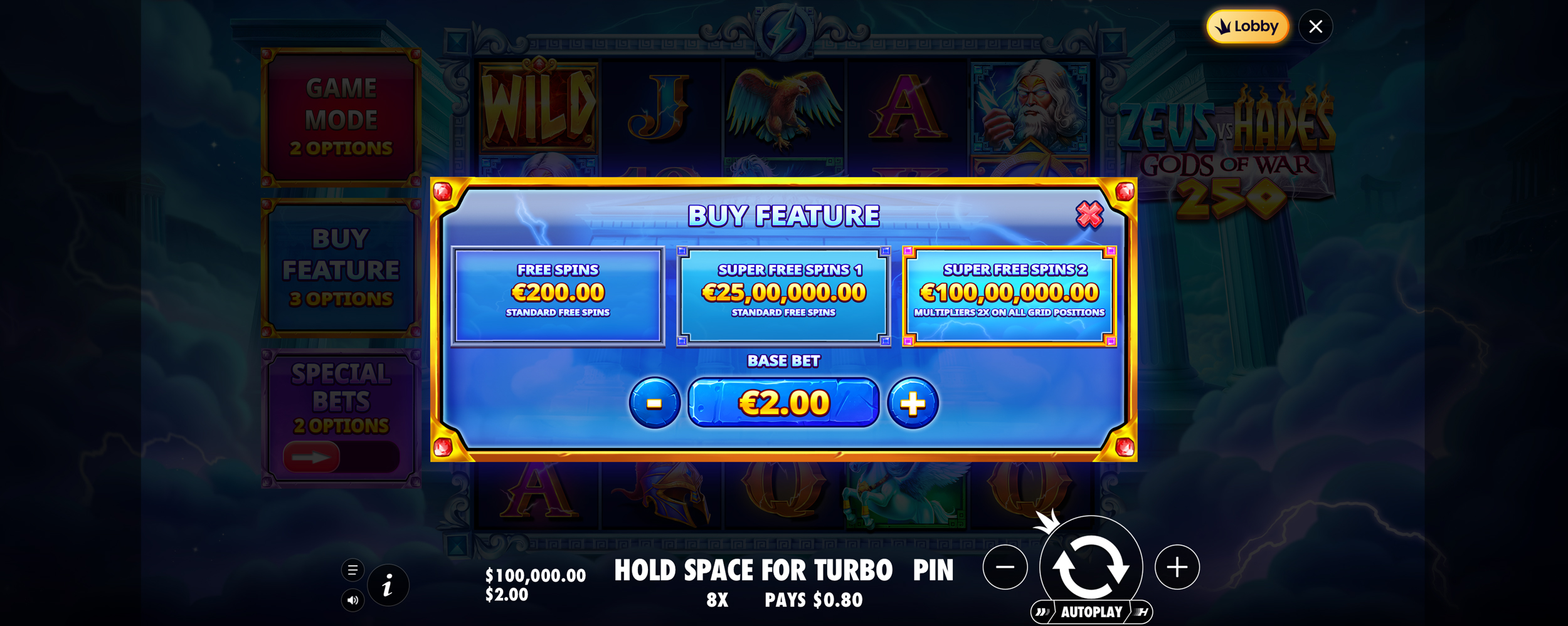 Zeus vs Hades - Gods of War 250 - Buy bonus 2